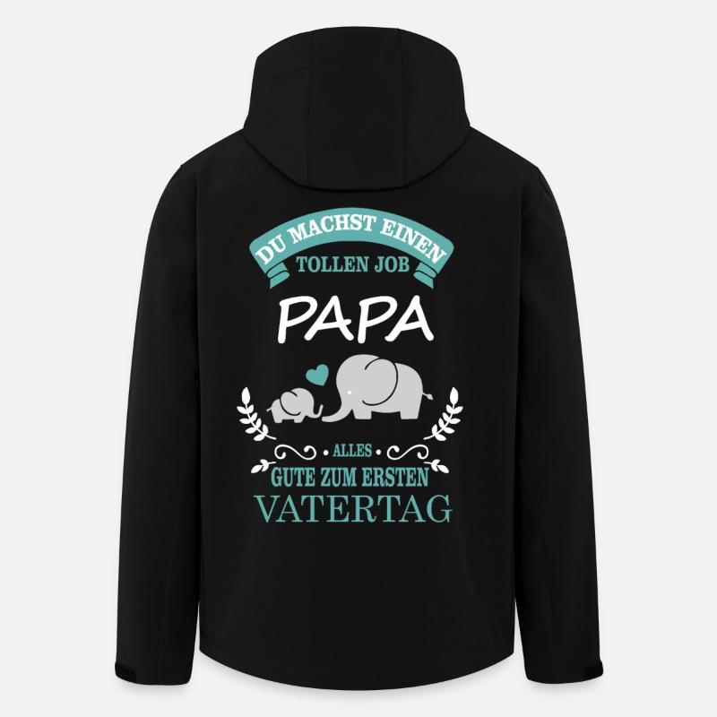 First Father's Day - Elephant - Men’s Recycled Softshell Jacket by Stanley/Stella - black