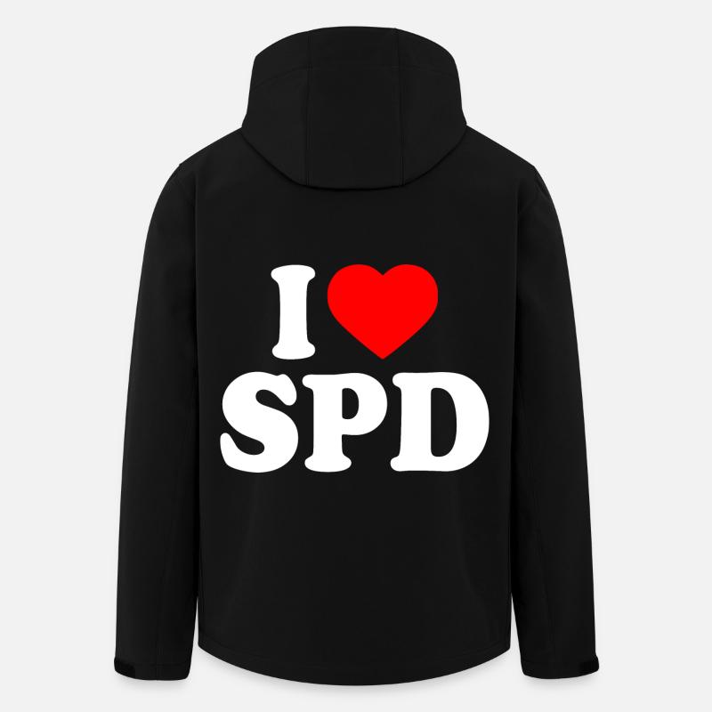 I love spd - Recycelte Männer Softshell-Jacke von Stanley/Stella - Schwarz