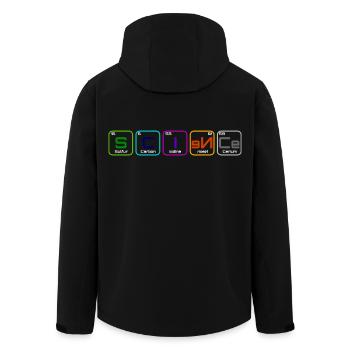 "Science" avec les élements - Veste softshell homme en polyester recyclé Stanley/Stella - noir - Dos - AI Model Male 185 light (185cm)