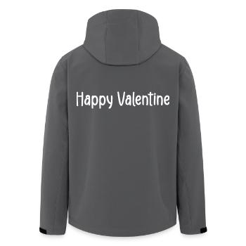 Happy Valentine - Men’s Recycled Softshell Jacket by Stanley/Stella - anthracite - Back - AI Model Male 185 light (185cm)