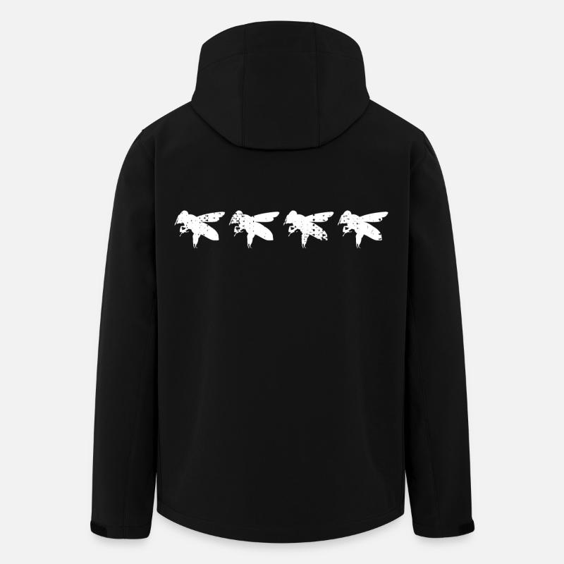 Retro Honigbiene Skizze - Recycelte Männer Softshell-Jacke von Stanley/Stella - Schwarz