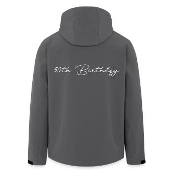 50th birthday - Men’s Recycled Softshell Jacket by Stanley/Stella - black - Back - AI Model Male 185 light (185cm)