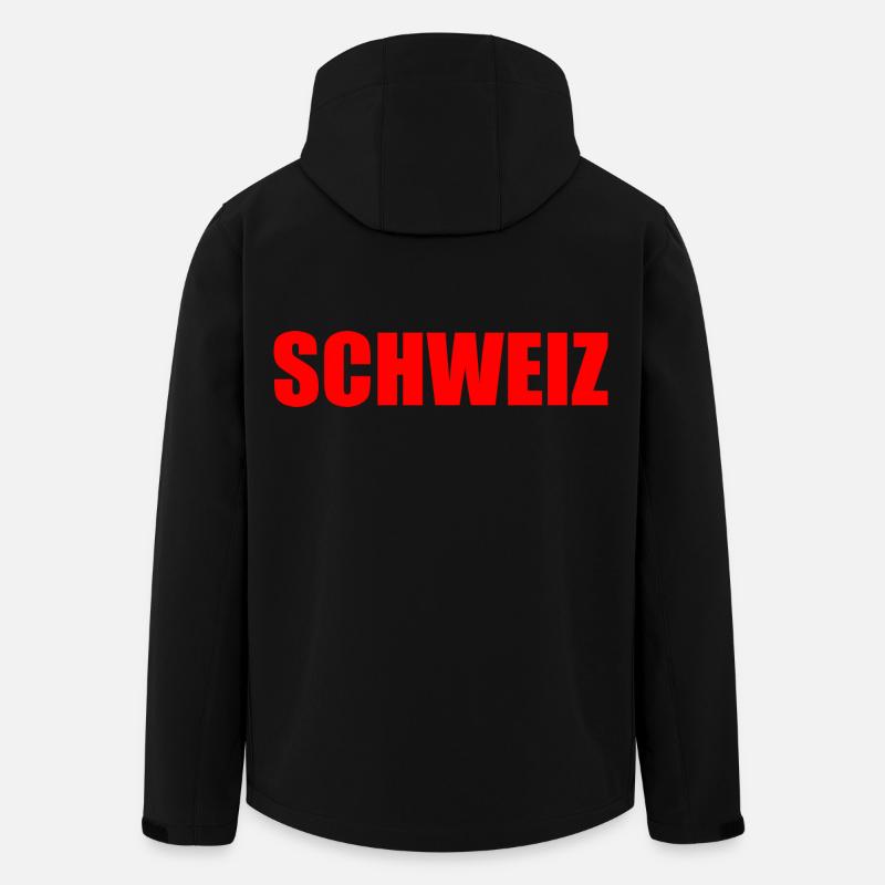 Schweiz - Recycelte Männer Softshell-Jacke von Stanley/Stella - Schwarz