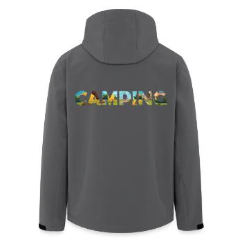 Camping Hoodie – Outdoor Lover Hoodie – Vanlife - Recycelte Männer Softshell-Jacke von Stanley/Stella - Schwarz - Hinten - AI Model Male 185 light (185cm)