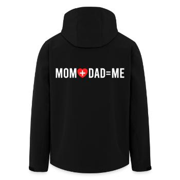 Mama plus Papa ist gleich ich – lustige Familiengleichung - Recycelte Männer Softshell-Jacke von Stanley/Stella - Schwarz - Hinten - AI Model Male 185 light (185cm)