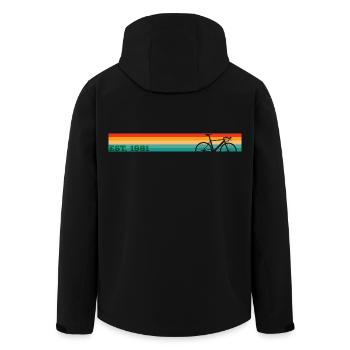 Vintage 1981 - Recycelte Männer Softshell-Jacke von Stanley/Stella - Schwarz - Hinten - AI Model Male 185 light (185cm)