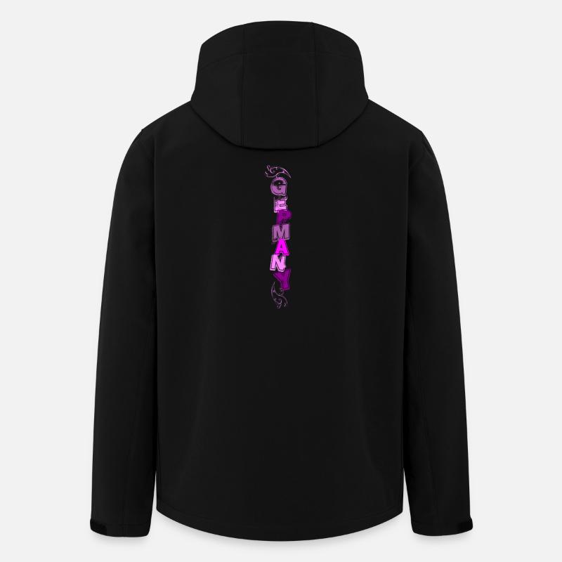 GERMANY Schriftzug vertikal violett-pink - Recycelte Männer Softshell-Jacke von Stanley/Stella - Schwarz