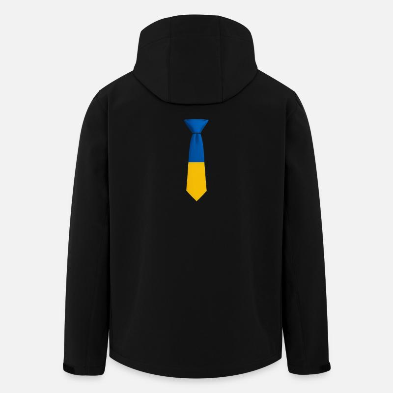 Blau-gelber Farbblock bindet - Recycelte Männer Softshell-Jacke von Stanley/Stella - Schwarz
