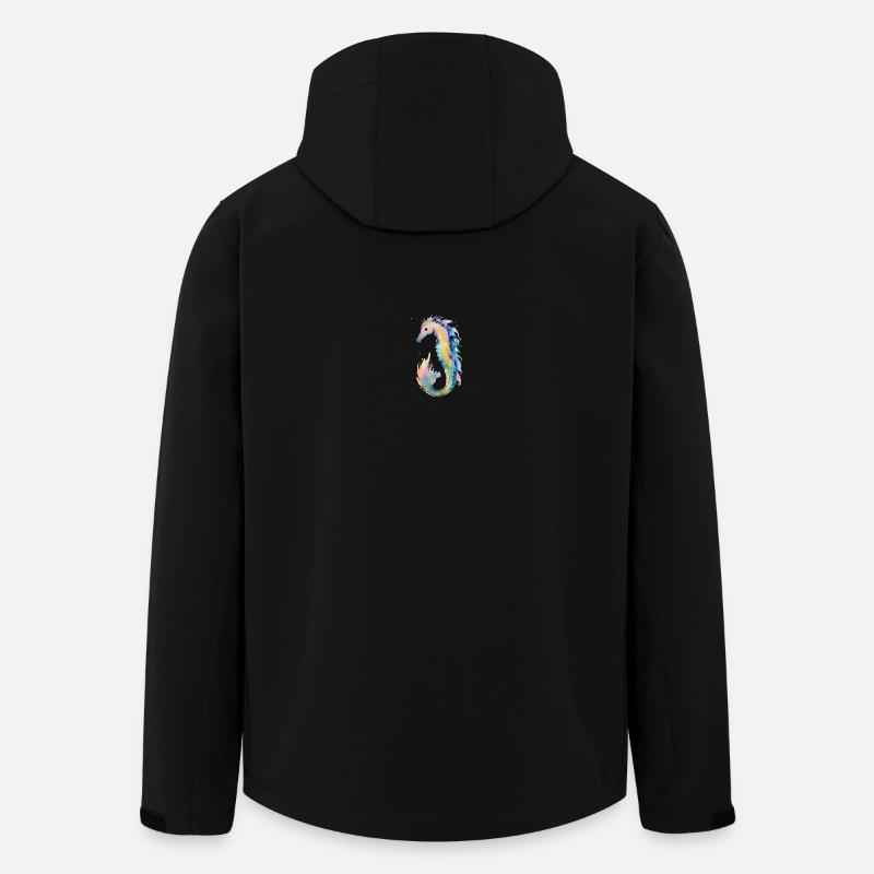 Seepferdchen - Recycelte Männer Softshell-Jacke von Stanley/Stella - Schwarz