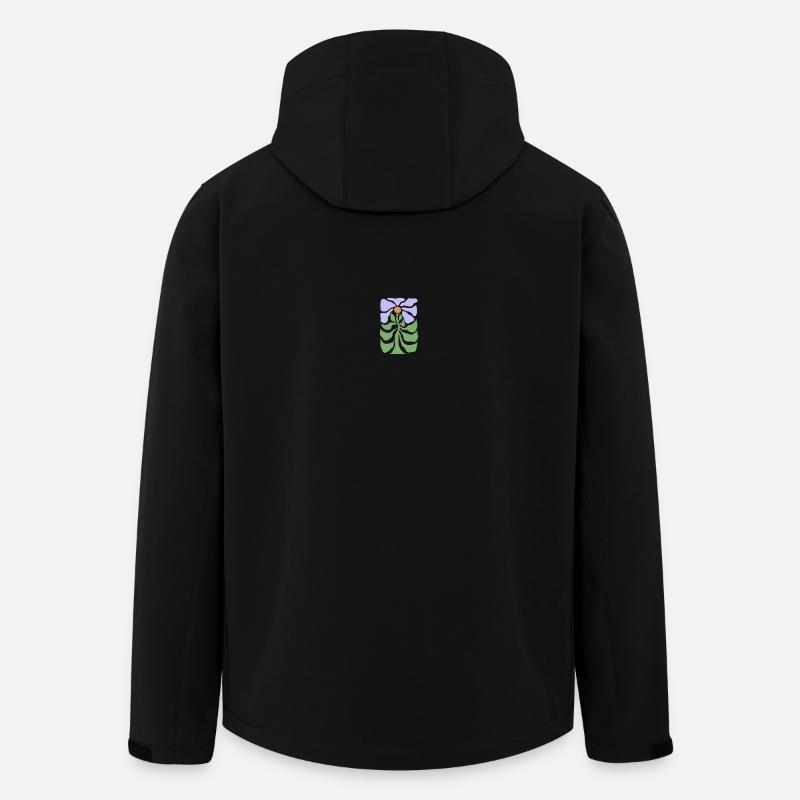 Blumengrafik - Recycelte Männer Softshell-Jacke von Stanley/Stella - Schwarz