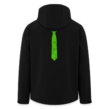 Krawatte_Muster_Grün fausse cravate - Veste softshell homme en polyester recyclé Stanley/Stella - noir - Dos - AI Model Male 185 light (185cm)
