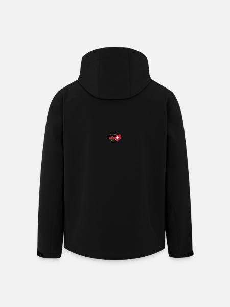 Kenya Switzerland Flag Heart - Men’s Recycled Softshell Jacket by Stanley/Stella - black