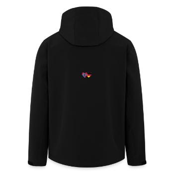 Norvège Allemagne Drapeau Coeur - Veste softshell homme en polyester recyclé Stanley/Stella - noir - Dos - AI Model Male 185 light (185cm)
