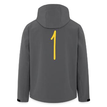 1 - Recycelte Männer Softshell-Jacke von Stanley/Stella - Schwarz - Hinten - AI Model Male 185 light (185cm)
