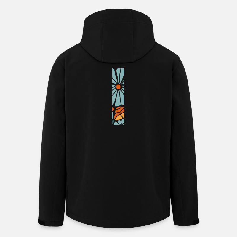 Lettre i fleurs groovy idée cadeau  - Veste softshell homme en polyester recyclé Stanley/Stella - noir