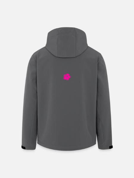 Vibrant Hibiscus Flower Fuchsia Pink - Men’s Recycled Softshell Jacket by Stanley/Stella - black