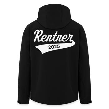 Rentner 2025 (Rente / Ruhestand / White) - Recycelte Männer Softshell-Jacke von Stanley/Stella - Schwarz - Hinten - AI Model Male 185 light (185cm)