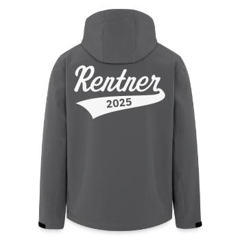 Rentner 2025 (Rente / Ruhestand / White) - Recycelte Männer Softshell-Jacke von Stanley/Stella - Anthrazit - Hinten - AI Model Male 185 light (185cm)