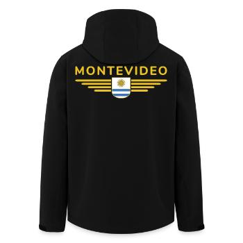 Montevideo Design – Für Fans & Reisende - Recycelte Männer Softshell-Jacke von Stanley/Stella - Schwarz - Hinten - AI Model Male 185 light (185cm)