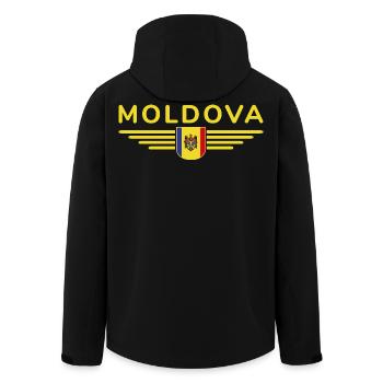 Moldau T-Shirt – Stolz auf Moldawien - Recycelte Männer Softshell-Jacke von Stanley/Stella - Schwarz - Hinten - AI Model Male 185 light (185cm)