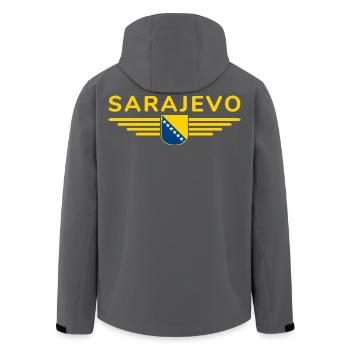 Sarajevo Bosnia Fan T-Shirt - Men’s Recycled Softshell Jacket by Stanley/Stella - black - Back - AI Model Male 185 light (185cm)