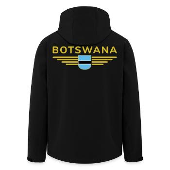 Botswana T-Shirt für Fans - Recycelte Männer Softshell-Jacke von Stanley/Stella - Schwarz - Hinten - AI Model Male 185 light (185cm)