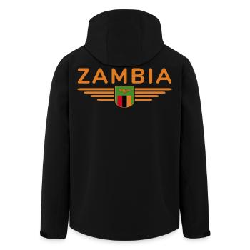 Sambia T-Shirt für Afrika Fans - Recycelte Männer Softshell-Jacke von Stanley/Stella - Schwarz - Hinten - AI Model Male 185 light (185cm)