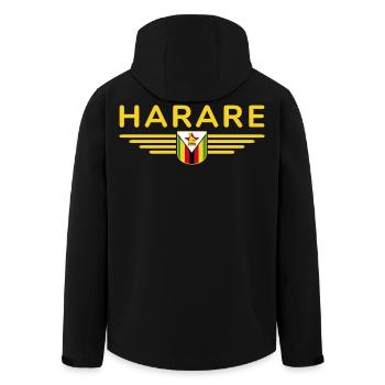 Harare T-Shirt for Zimbabwe Fans - Men’s Recycled Softshell Jacket by Stanley/Stella - black - Back - AI Model Male 185 light (185cm)