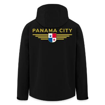 Conception de t-shirt Panama City - Veste softshell homme en polyester recyclé Stanley/Stella - noir - Dos - AI Model Male 185 light (185cm)