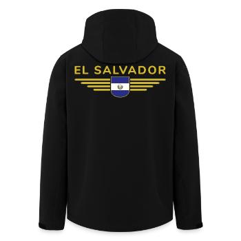 El Salvador T-Shirt Design - Men’s Recycled Softshell Jacket by Stanley/Stella - black - Back - AI Model Male 185 light (185cm)