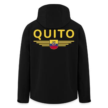 Quito Ecuador Fans T-Shirt Design - Recycelte Männer Softshell-Jacke von Stanley/Stella - Schwarz - Hinten - AI Model Male 185 light (185cm)