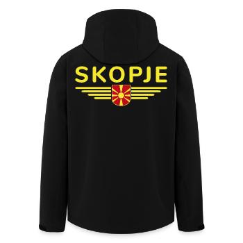 Skopje Design – Für Mazedonien Fans - Recycelte Männer Softshell-Jacke von Stanley/Stella - Schwarz - Hinten - AI Model Male 185 light (185cm)