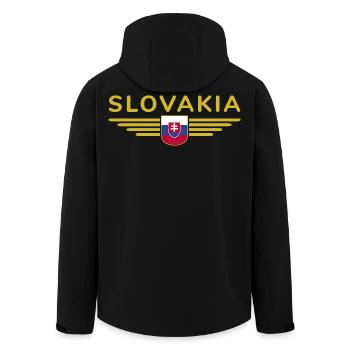 I Love Slovakia, Elegance Style Design T-Shirt - Men’s Recycled Softshell Jacket by Stanley/Stella - black - Back - AI Model Male 185 light (185cm)
