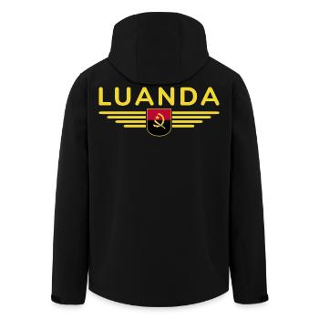 Luanda Design – Pride of the Capital - Men’s Recycled Softshell Jacket by Stanley/Stella - black - Back - AI Model Male 185 light (185cm)