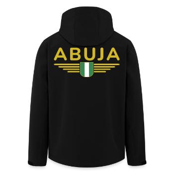 Abuja Design – Proud of Nigeria's capital - Men’s Recycled Softshell Jacket by Stanley/Stella - black - Back - AI Model Male 185 light (185cm)