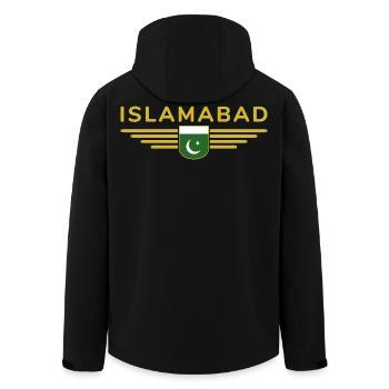 Islamabad Design – Capital City Style - Men’s Recycled Softshell Jacket by Stanley/Stella - black - Back - AI Model Male 185 light (185cm)