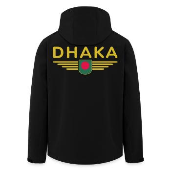 Dhaka Design – Au cœur du Bangladesh - Veste softshell homme en polyester recyclé Stanley/Stella - noir - Dos - AI Model Male 185 light (185cm)