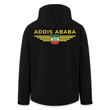 Addis Ababa T-Shirt – Capital City Style - Men’s Recycled Softshell Jacket by Stanley/Stella - black - Back - AI Model Male 185 light (185cm)