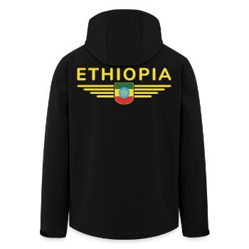 Äthiopien Design – Stolz und Kultur - Recycelte Männer Softshell-Jacke von Stanley/Stella - Schwarz - Hinten - AI Model Male 185 light (185cm)
