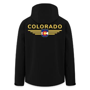 Colorado Fan T-Shirt – Berge & Abenteuer - Recycelte Männer Softshell-Jacke von Stanley/Stella - Schwarz - Hinten - AI Model Male 185 light (185cm)