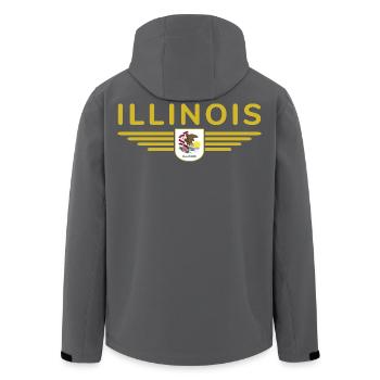 Illinois Fan T-Shirt – Heimatliebe zeigen - Recycelte Männer Softshell-Jacke von Stanley/Stella - Schwarz - Hinten - AI Model Male 185 light (185cm)