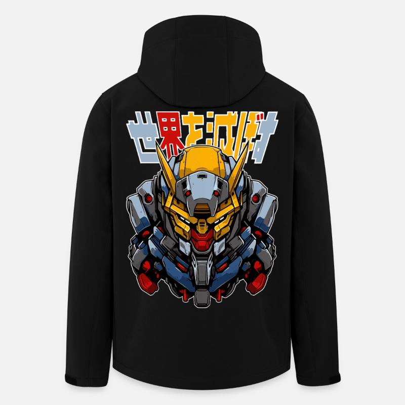 Robots d’anime ! - Veste softshell homme en polyester recyclé Stanley/Stella - noir