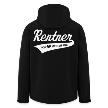 Rentner – Ich Liebe Meinen Job! (Ruhestand White) - Recycelte Männer Softshell-Jacke von Stanley/Stella - Schwarz - Hinten - AI Model Male 185 light (185cm)