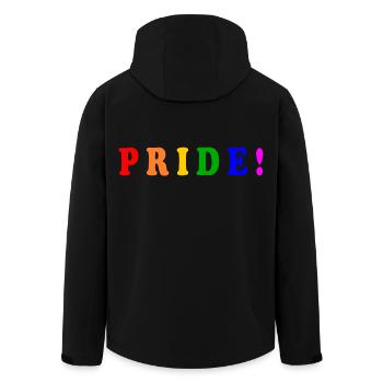 Pride - Recycelte Männer Softshell-Jacke von Stanley/Stella - Schwarz - Hinten - AI Model Male 185 light (185cm)
