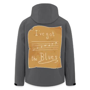 Blues Tonleiter in E auf Papier - dunkel - Recycelte Männer Softshell-Jacke von Stanley/Stella - Anthrazit - Hinten - AI Model Male 185 light (185cm)