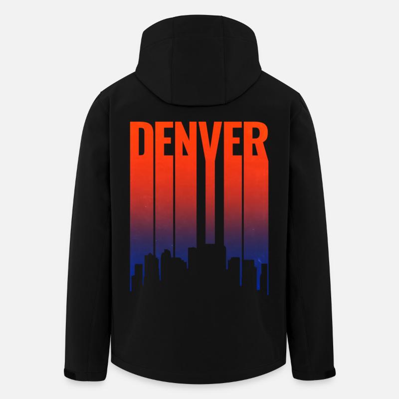 Denver Skyline Sonnenuntergang Gradient - Recycelte Männer Softshell-Jacke von Stanley/Stella - Schwarz