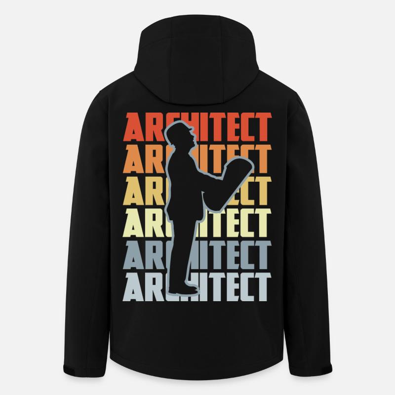 Architecte rétro - Veste softshell homme en polyester recyclé Stanley/Stella - noir