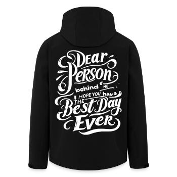 Chère personne derrière moi disant motvation positive - Veste softshell homme en polyester recyclé Stanley/Stella - noir - Dos - AI Model Male 185 light (185cm)