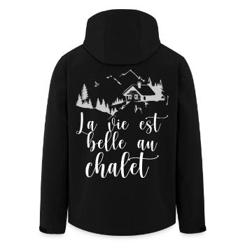La vie est belle au chalet - Veste softshell homme en polyester recyclé Stanley/Stella - noir - Dos - AI Model Male 185 light (185cm)