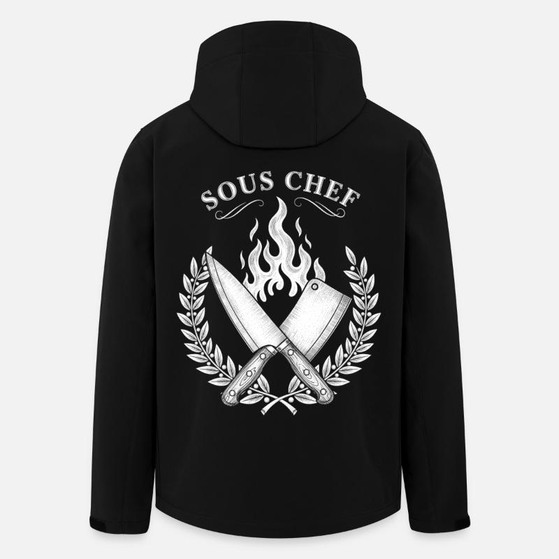 Sous-chef Flammes Conception de cuisson - Veste softshell homme en polyester recyclé Stanley/Stella - noir